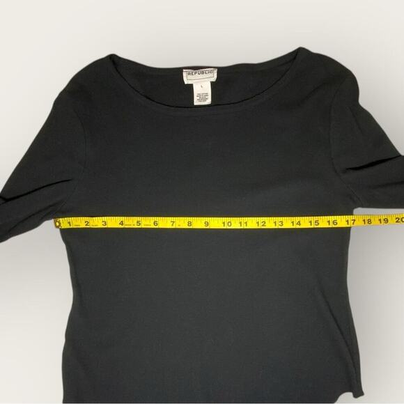 For the Republic | Long Sleeve Cotton Top | Black | Large - Picture 8 of 10